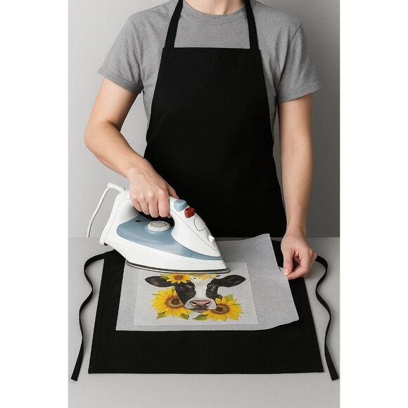 Black Adjustable Apron with Pockets – Unisex Polyester Apron for Cooking, Crafts - Picture 7 of 7